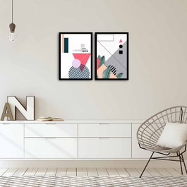 Wallity Cuadro decorativo enmarcado en MDF 2 piezas (35 x 50 cm)